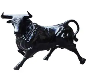 Cast Aluminum Wall Street Bull Statue