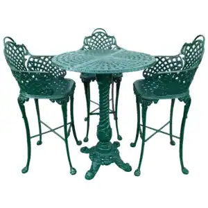Cast Aluminum Tall Basketweave Patio Set